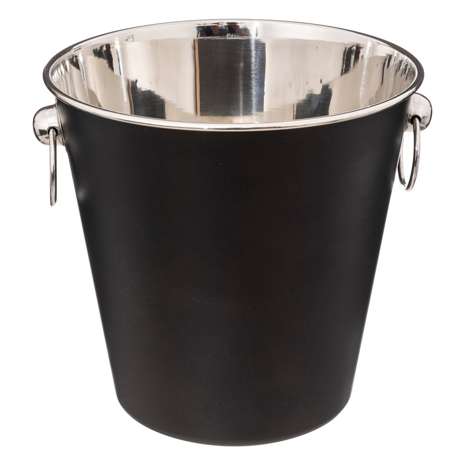 Champagne cooling bucket 4.2L, with mango wood pad, H22x21x21cm