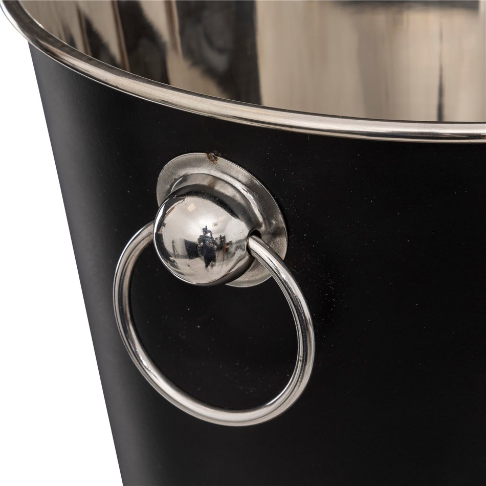 Champagne cooling bucket 4.2L, with mango wood pad, H22x21x21cm