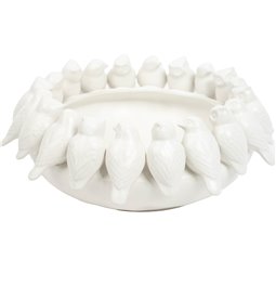 Декоративное блюдо White Birds, белый, H15cm, D37.5cm