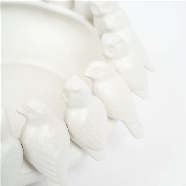Декоративное блюдо White Birds, белый, H15cm, D37.5cm