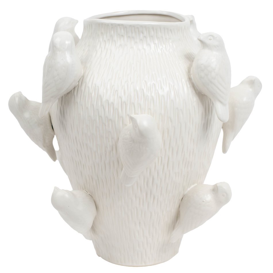 Ваза Bird white, белый, H31.5cm, D29cm