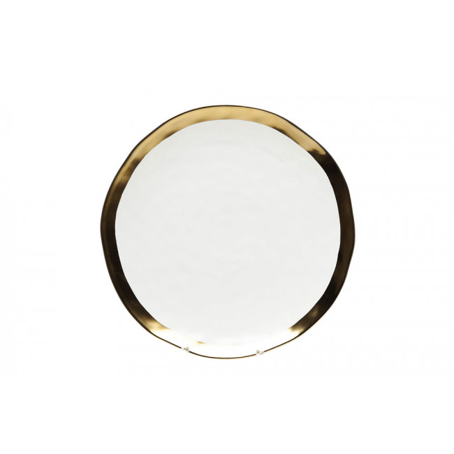 Šķīvis Bell, balts/zelta krāsā, D25.5cm