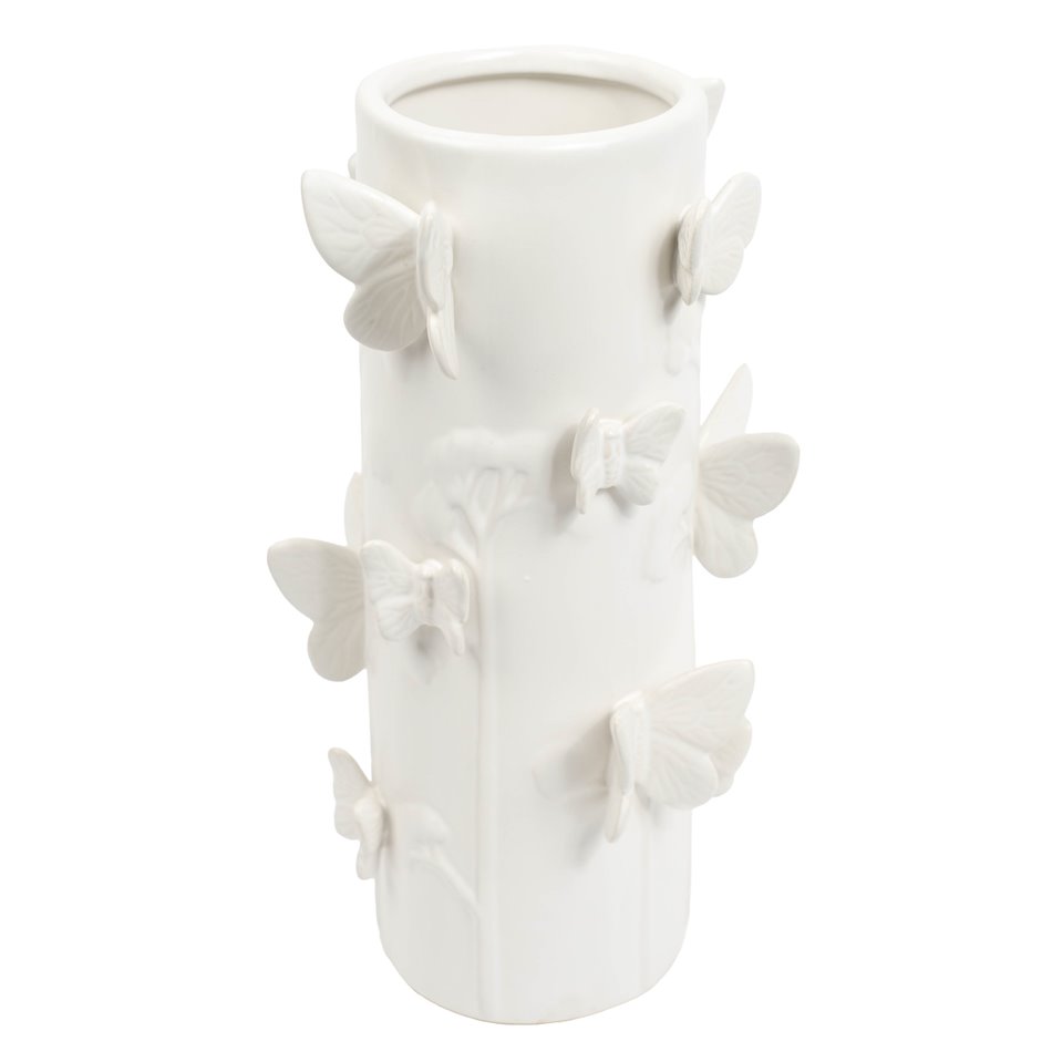 Ваза Butterfly white, белый, H30.5cm, D16cm