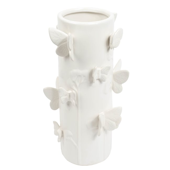 Ваза Butterfly white, белый, H30.5cm, D16cm