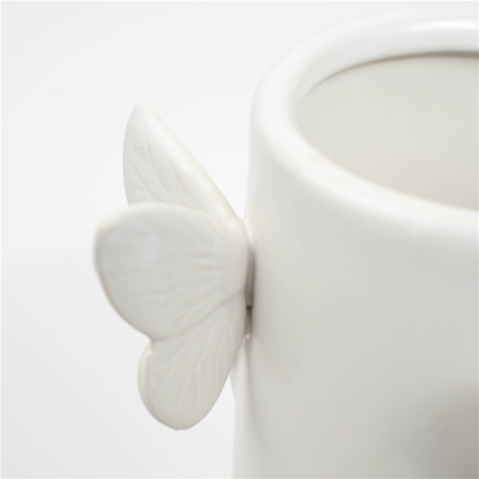 Ваза Butterfly white, белый, H30.5cm, D16cm