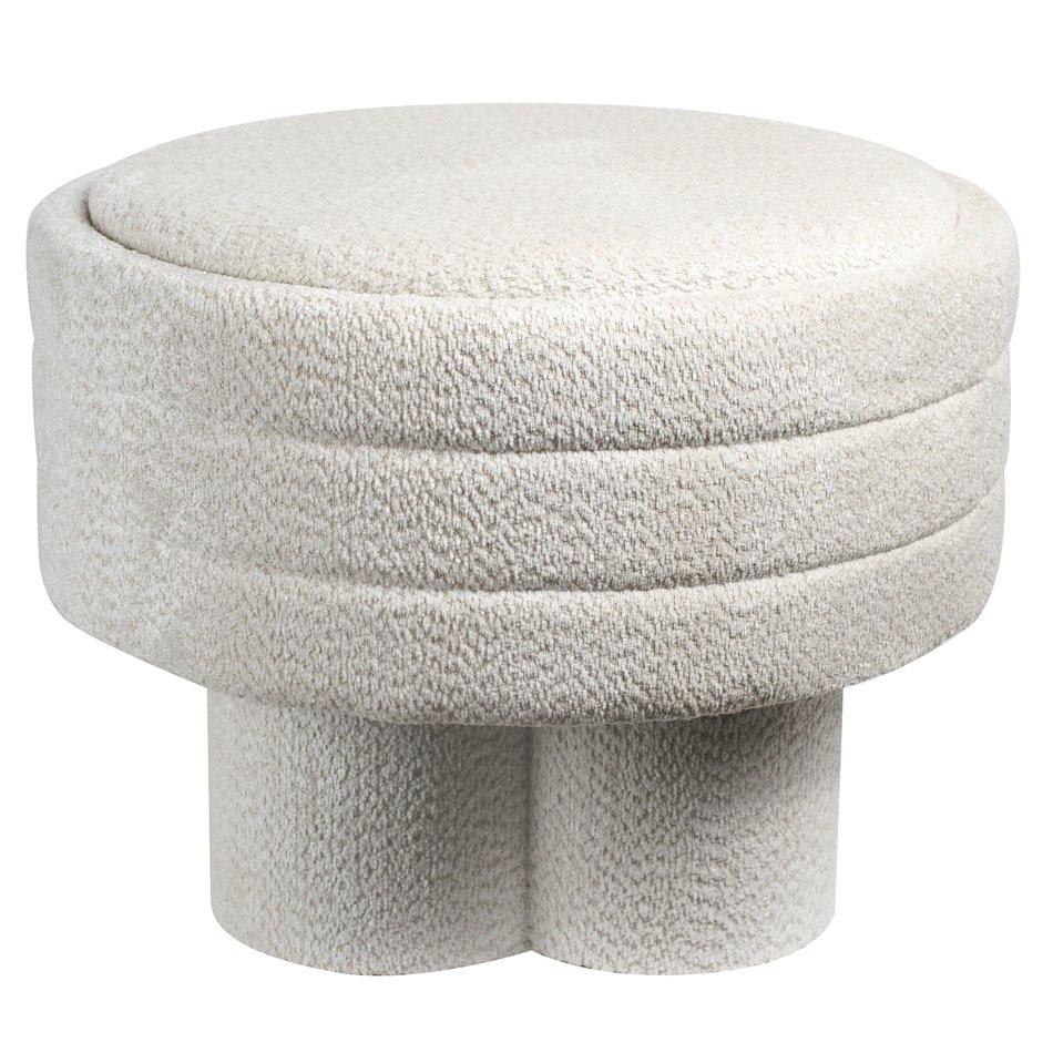 Pouf with storage Magari, beige, H49cm, D63cm