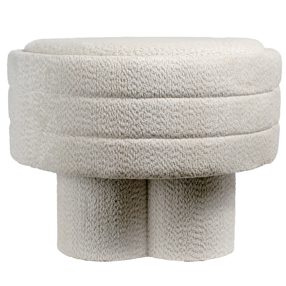 Pouf with storage Magari, beige, H49cm, D63cm
