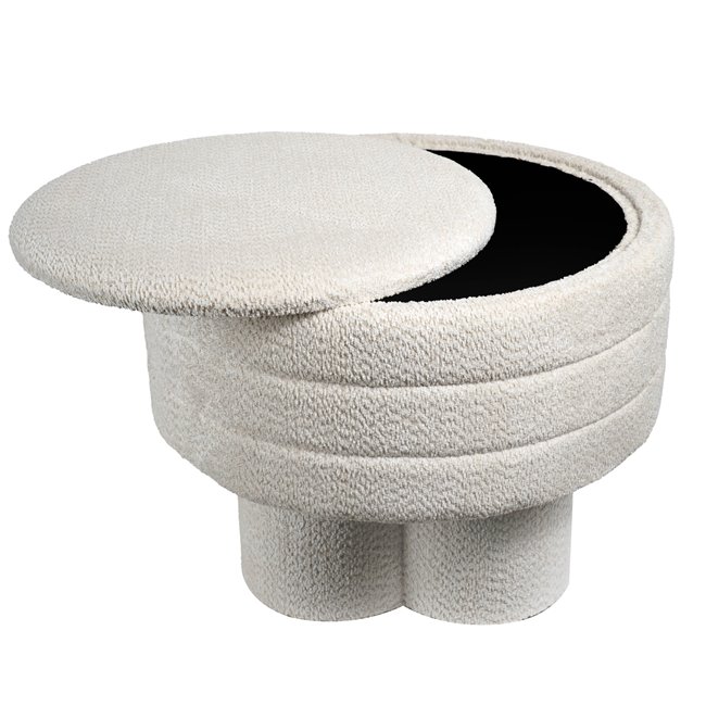 Pouf with storage Magari, beige, H49cm, D63cm