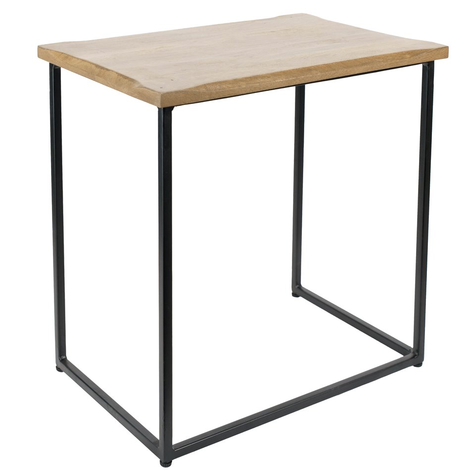 Side table Sagora L, mango wood/metal, 45x30cm H45cm