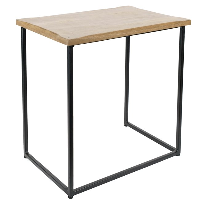 Side table Sagora L, mango wood/metal, 45x30cm H45cm