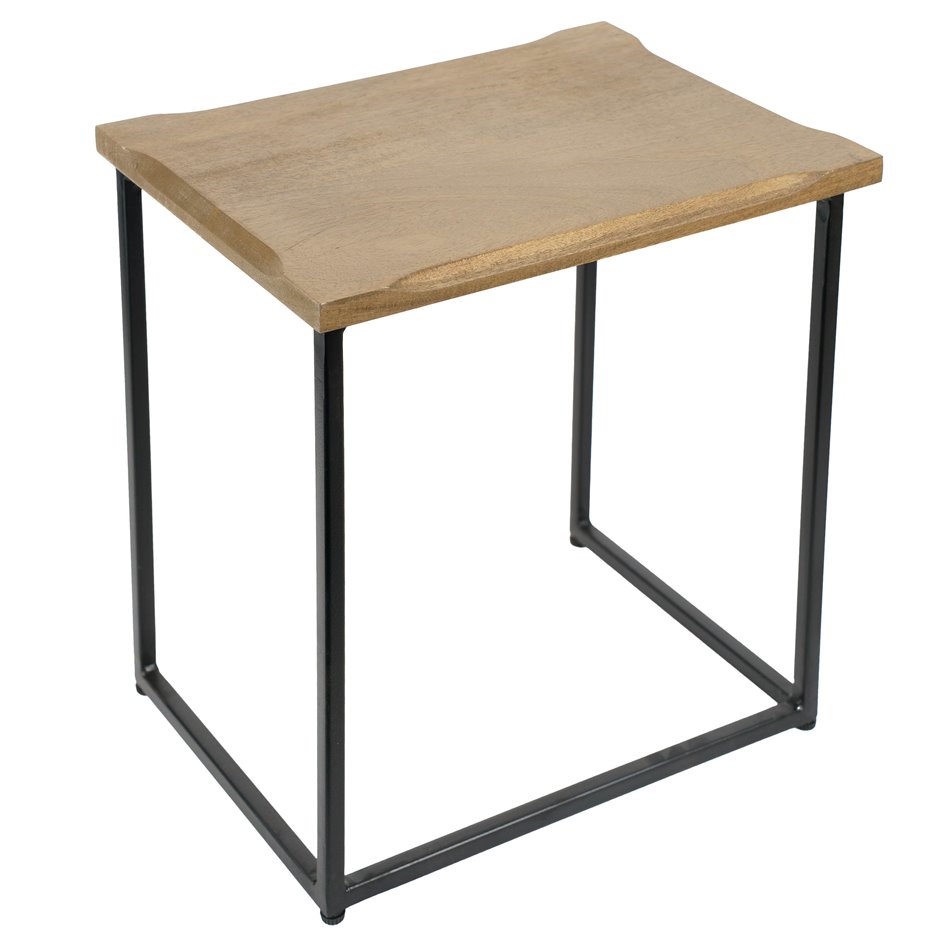 Side table Sagora M, mango wood/metal, 37x28cm H38cm