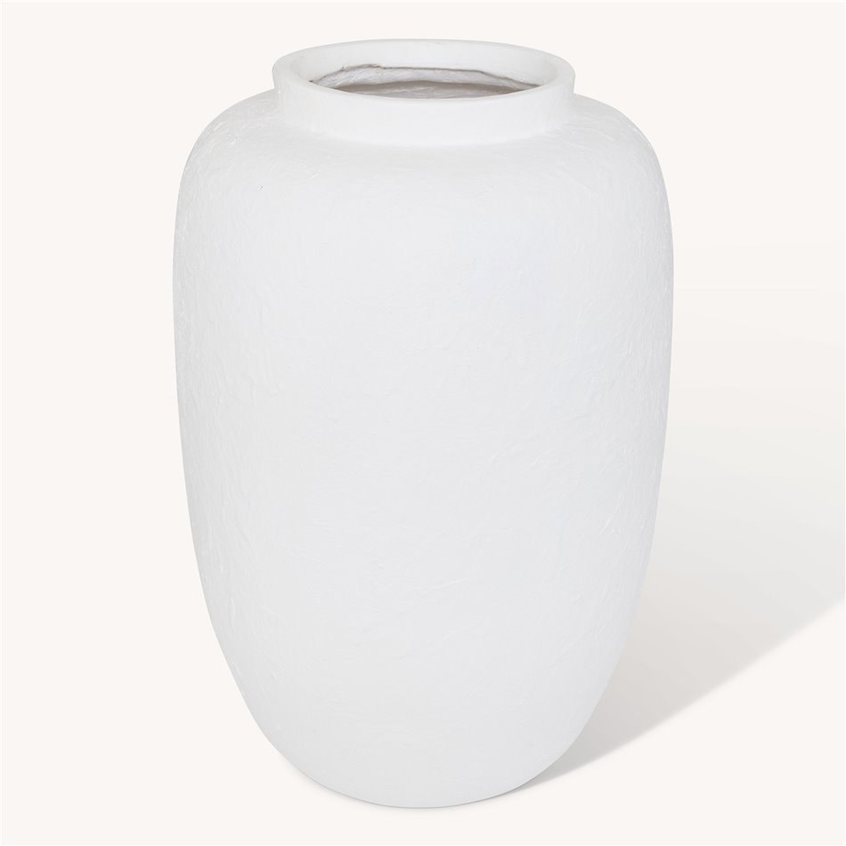 VASE ELENE, white, H45.5cm, D29.5cm