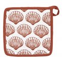 Kitchen glove and pot holder Ocea, white/brick-colored, 32x20x2.5cm/20x20x1cm
