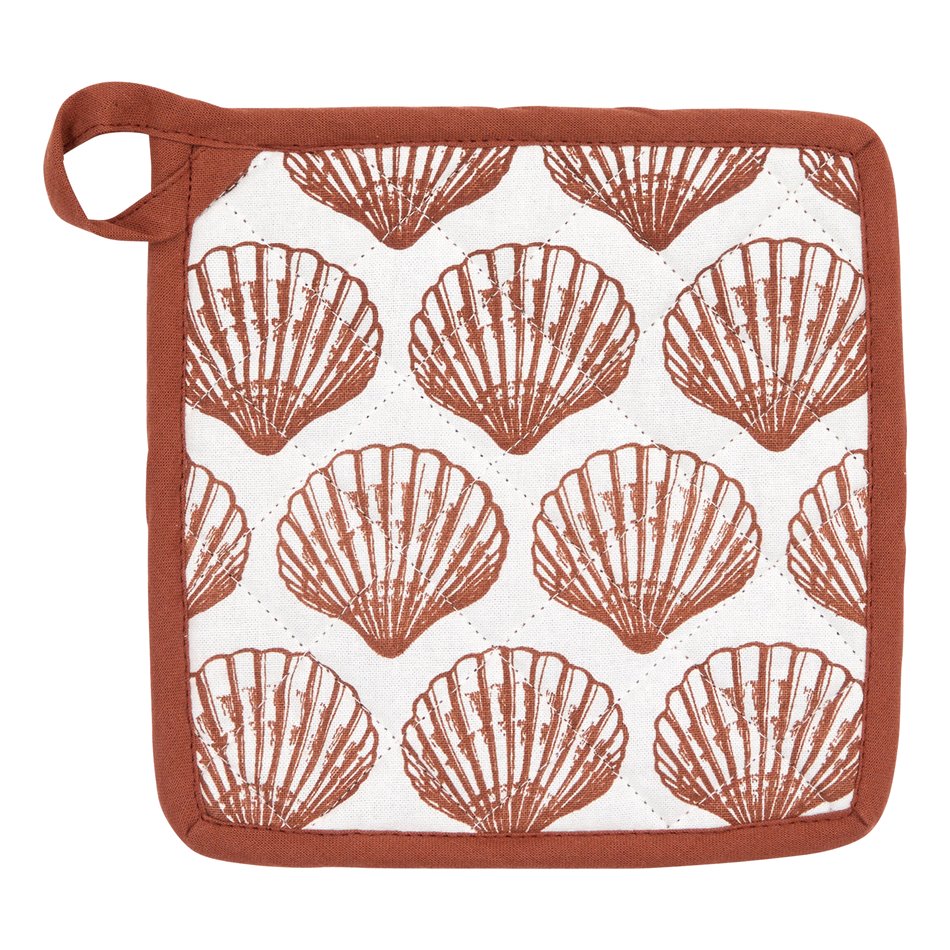 Kitchen glove and pot holder Ocea, white/brick-colored, 32x20x2.5cm/20x20x1cm