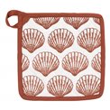 Kitchen glove and pot holder Ocea, white/brick-colored, 32x20x2.5cm/20x20x1cm
