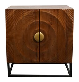 Bufete Bailey Compact brown, mango koka/MDF/metāls, H76x71x36cm