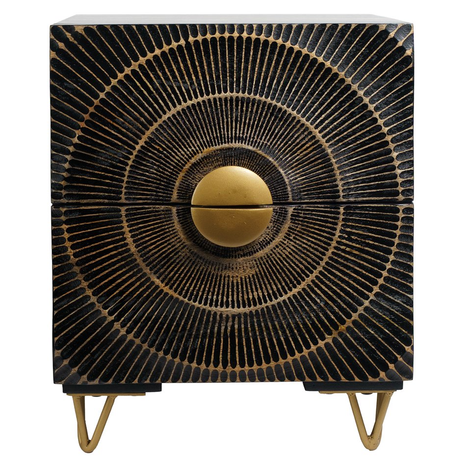 Side table Bailey ST L, mango wood/MDF/metal, 45x40cm H55cm