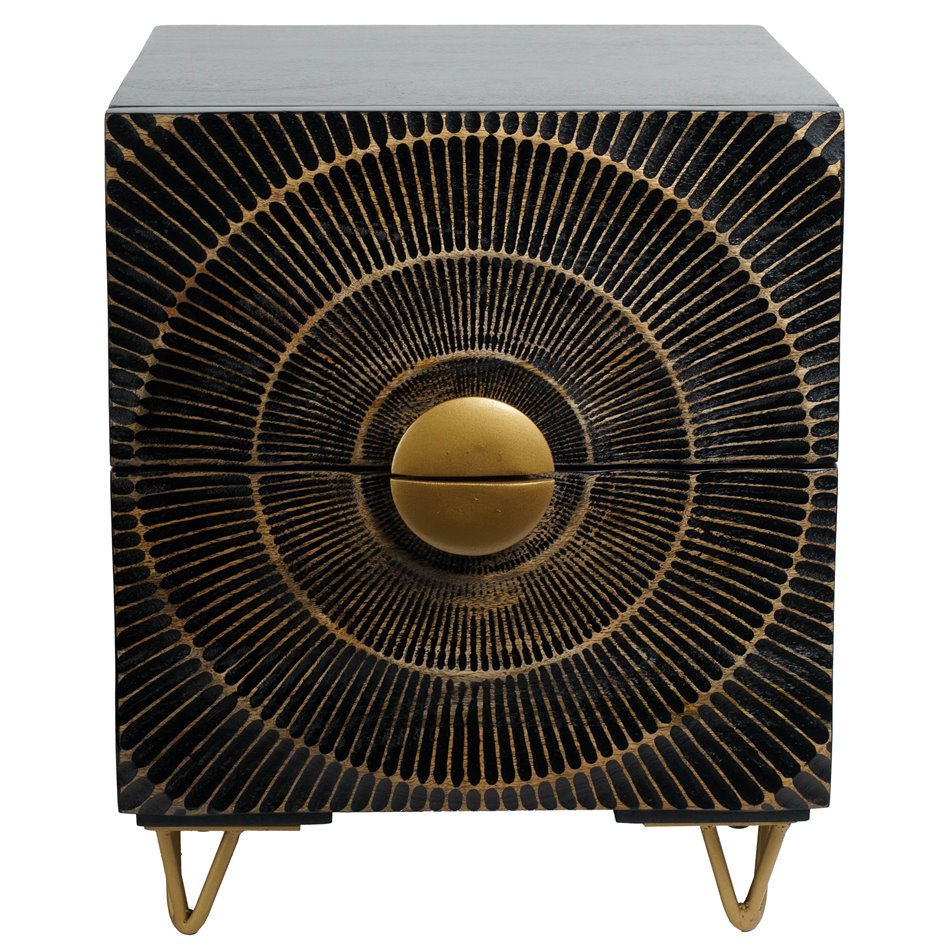 Side table Bailey ST L, mango wood/MDF/metal, 45x40cm H55cm