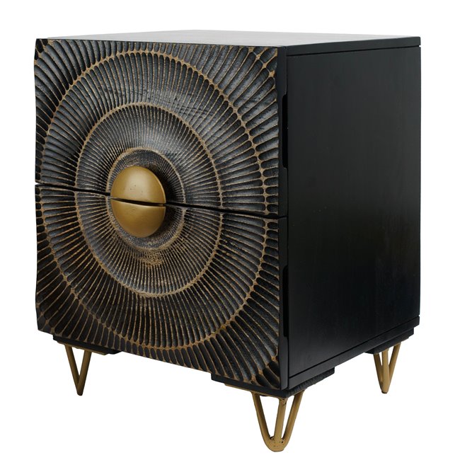 Side table Bailey ST L, mango wood/MDF/metal, 45x40cm H55cm