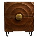 Side table Bailey ST L BR, mango wood/MDF/metal, 45x40cm H55cm