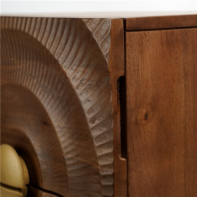 Side table Bailey ST L BR, mango wood/MDF/metal, 45x40cm H55cm