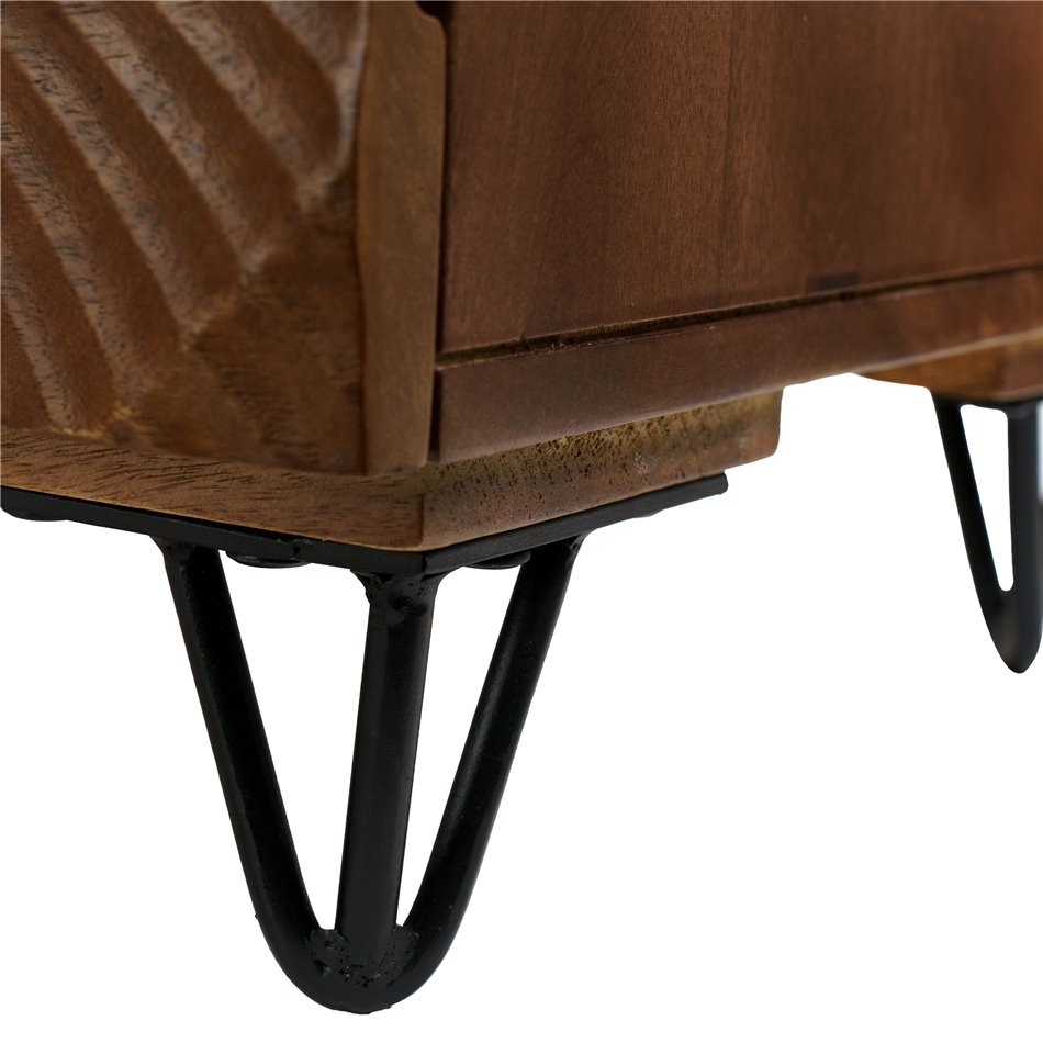 Side table Bailey ST L BR, mango wood/MDF/metal, 45x40cm H55cm