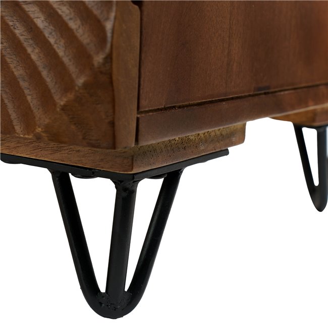 Side table Bailey ST L BR, mango wood/MDF/metal, 45x40cm H55cm