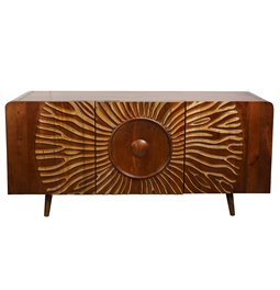 Bufete Verde Brown, mango koka/MDF, H75x38x160cm