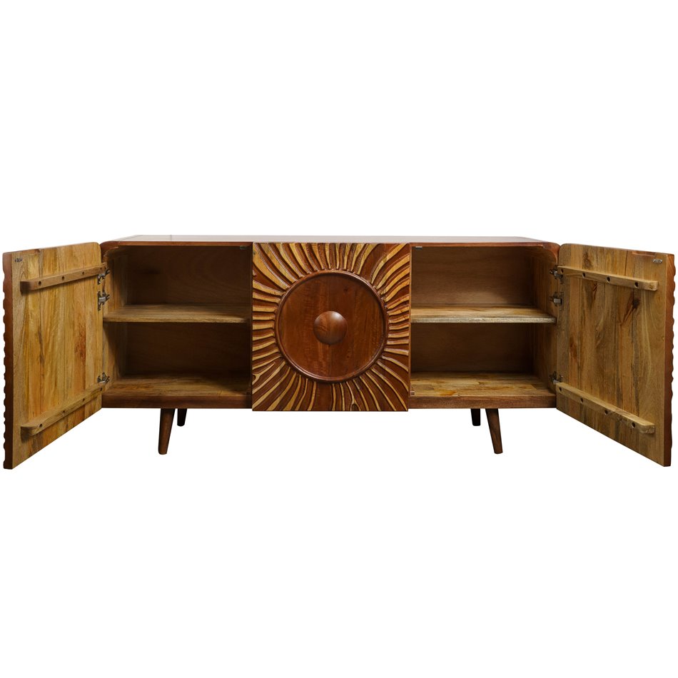 Sideboard Verde Brown, mango wood/MDF, H75x38x160cm