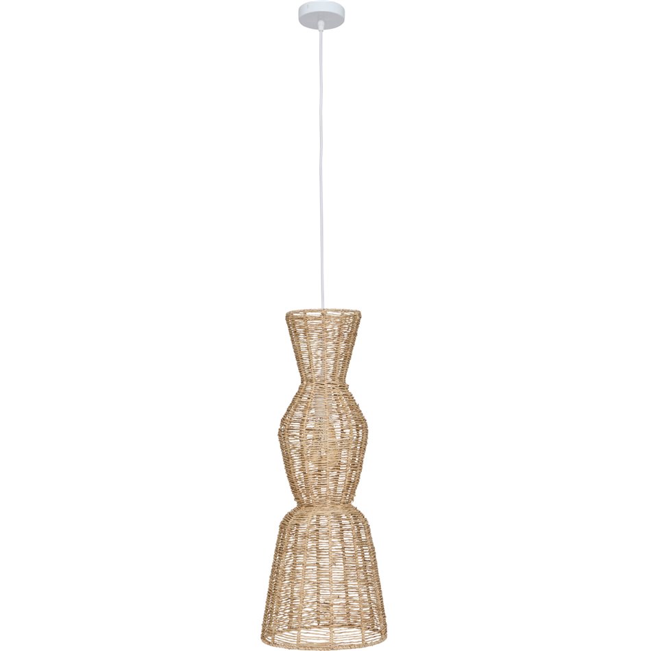 Griestu lampa Titus, džutas abažūrs, H75-145cm, D26.5cm, E27 40W(MAX)