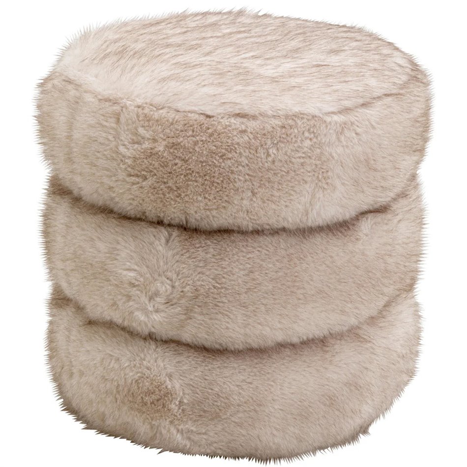 Pufs ar glabāšanas kasti Lilja Soft, bēšs, H46cm, D43cm