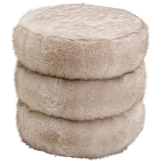 Pufs ar glabāšanas kasti Lilja Soft, bēšs, H46cm, D43cm