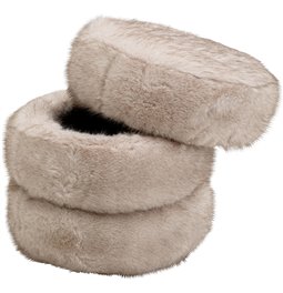 Pouf with storage Lilja Soft, beige, H46cm, D43cm