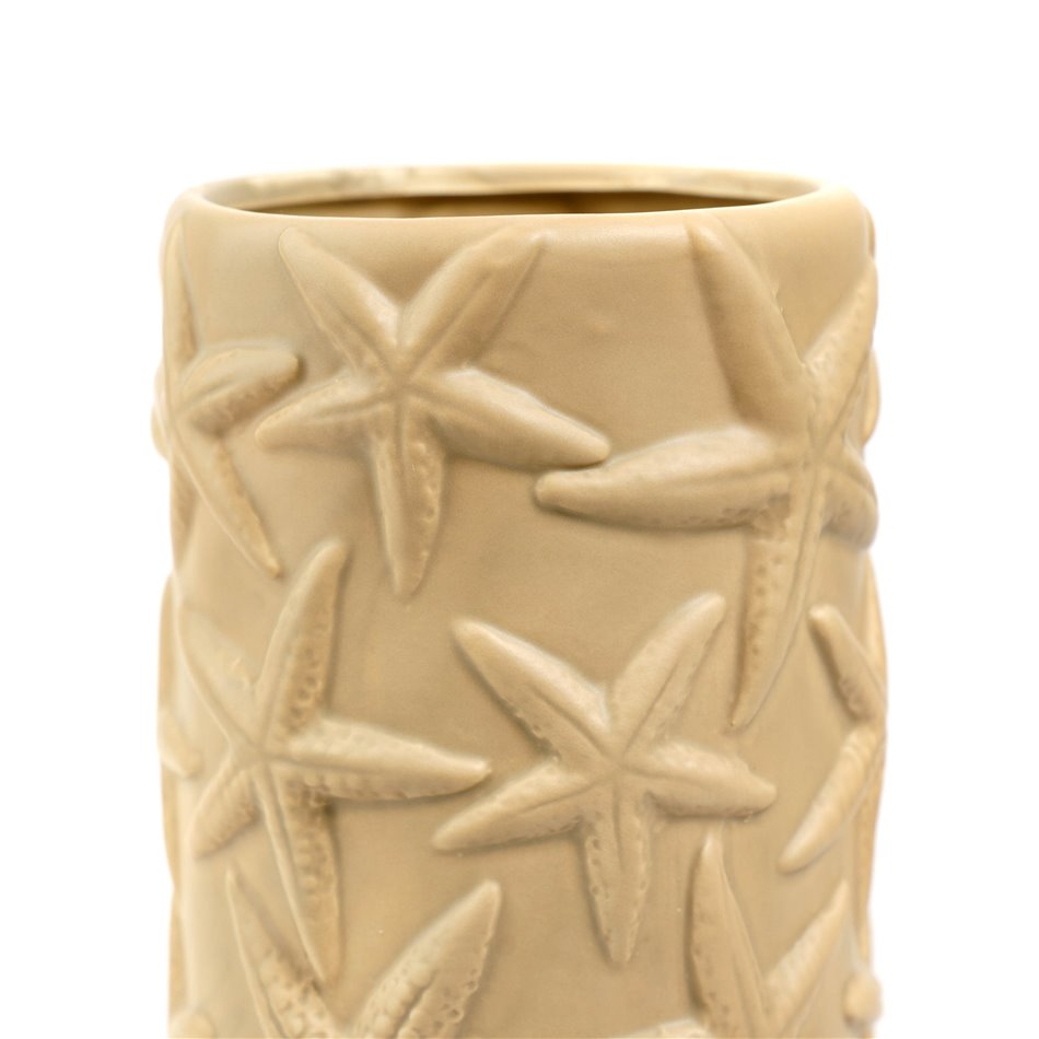 Vase Shana, ceramic, beige, H26cm, D10.5cm