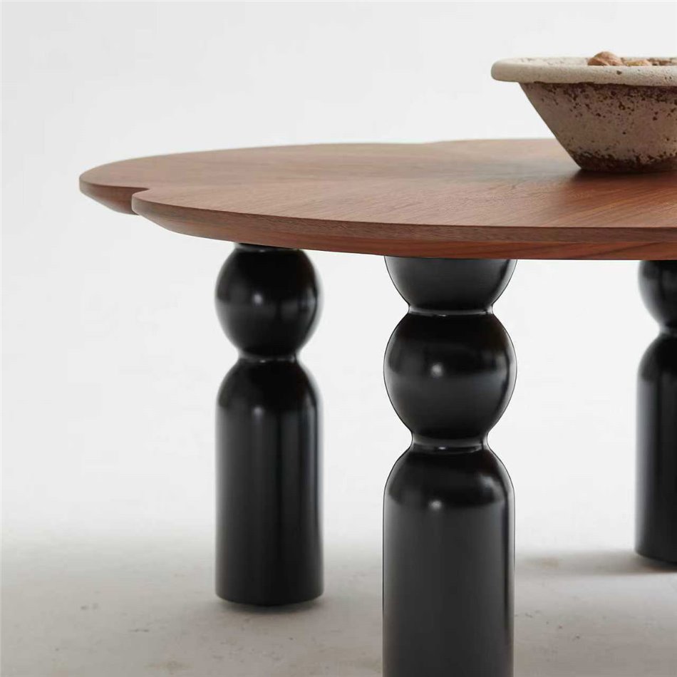 Coffee table Wallern, MDF/metal, D85cm H35cm