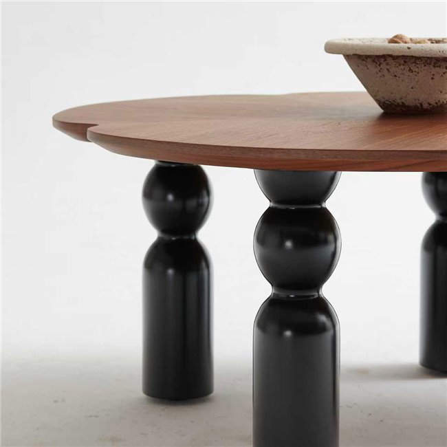 Coffee table Wallern, MDF/metal, D85cm H35cm