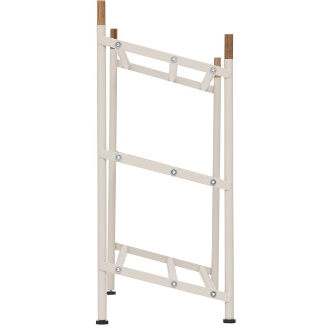 Shoe rack BEIGE CASSIE, steel/acacia wood, H53.5x54.8x22.5cm