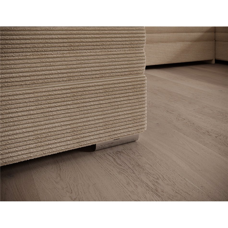 U-shaped sofa Evento Symmetrical, sleeping function, Jarell 18, corduroy, beige, H78x359x165cm