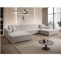 U-shaped sofa Evento Symmetrical, sleeping function, Royal 01, boucle, white, H78x359x165cm