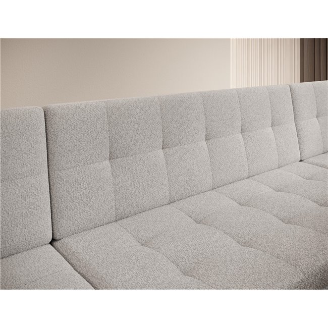 U-shaped sofa Evento Symmetrical, sleeping function, Royal 01, boucle, white, H78x359x165cm