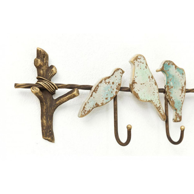 Coat rack with 8 hooks Bird Party, metal, 19x102x6cm 