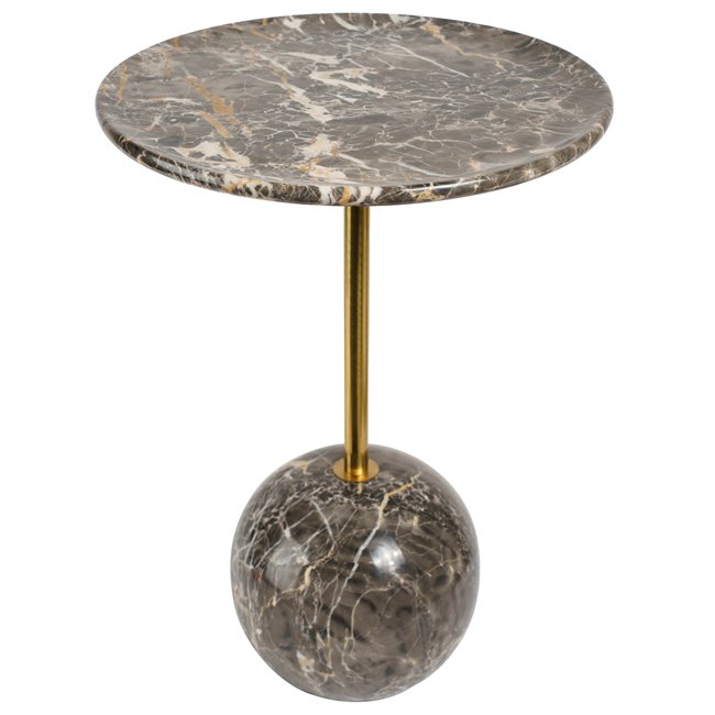 Приставной столик Jenice, мрамор/нержавеющая сталь, D40cm H55cm