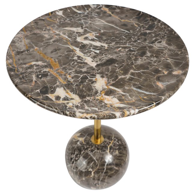 Приставной столик Jenice, мрамор/нержавеющая сталь, D40cm H55cm