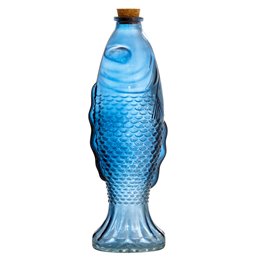 Decanter with cork FISH OCEANIA, blue, 540ml, H27x9x7cm