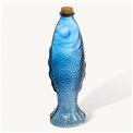 Decanter with cork FISH OCEANIA, blue, 540ml, H27x9x7cm