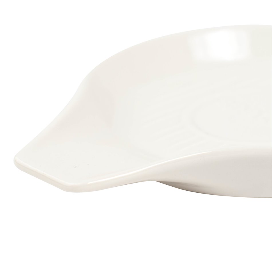 Ceramic spoon holder, white, H2x15x12cm