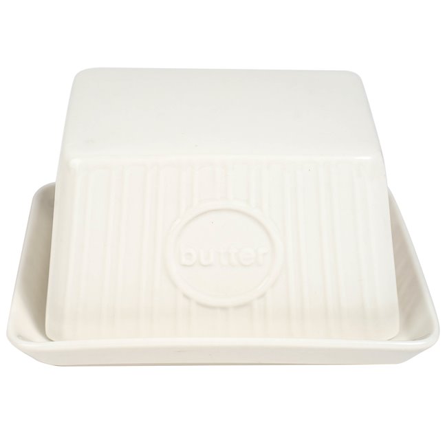 Butter dish, white, H8x15x12.5cm