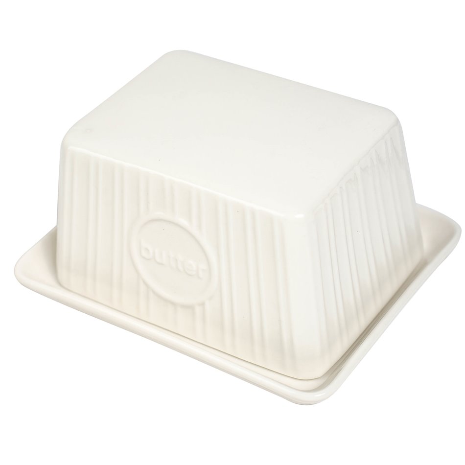 Butter dish, white, H8x15x12.5cm