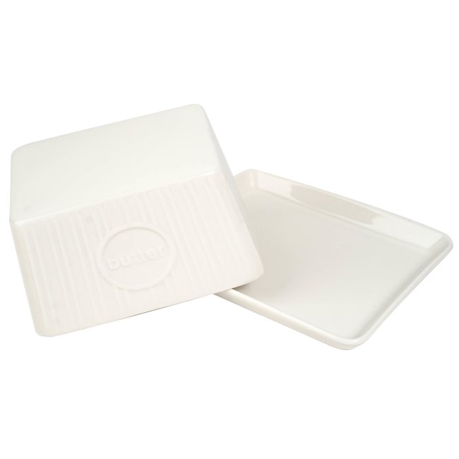 Butter dish, white, H8x15x12.5cm