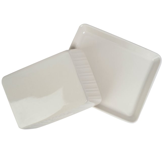 Butter dish, white, H8x15x12.5cm